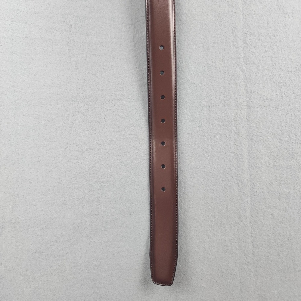 Penguine Belt Mens 36 90 Brown Black Leather Reversible Dress Buckle Classic - Picture 5 of 8